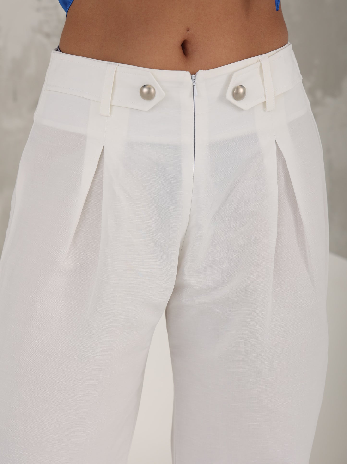 Wide White Linen Pants