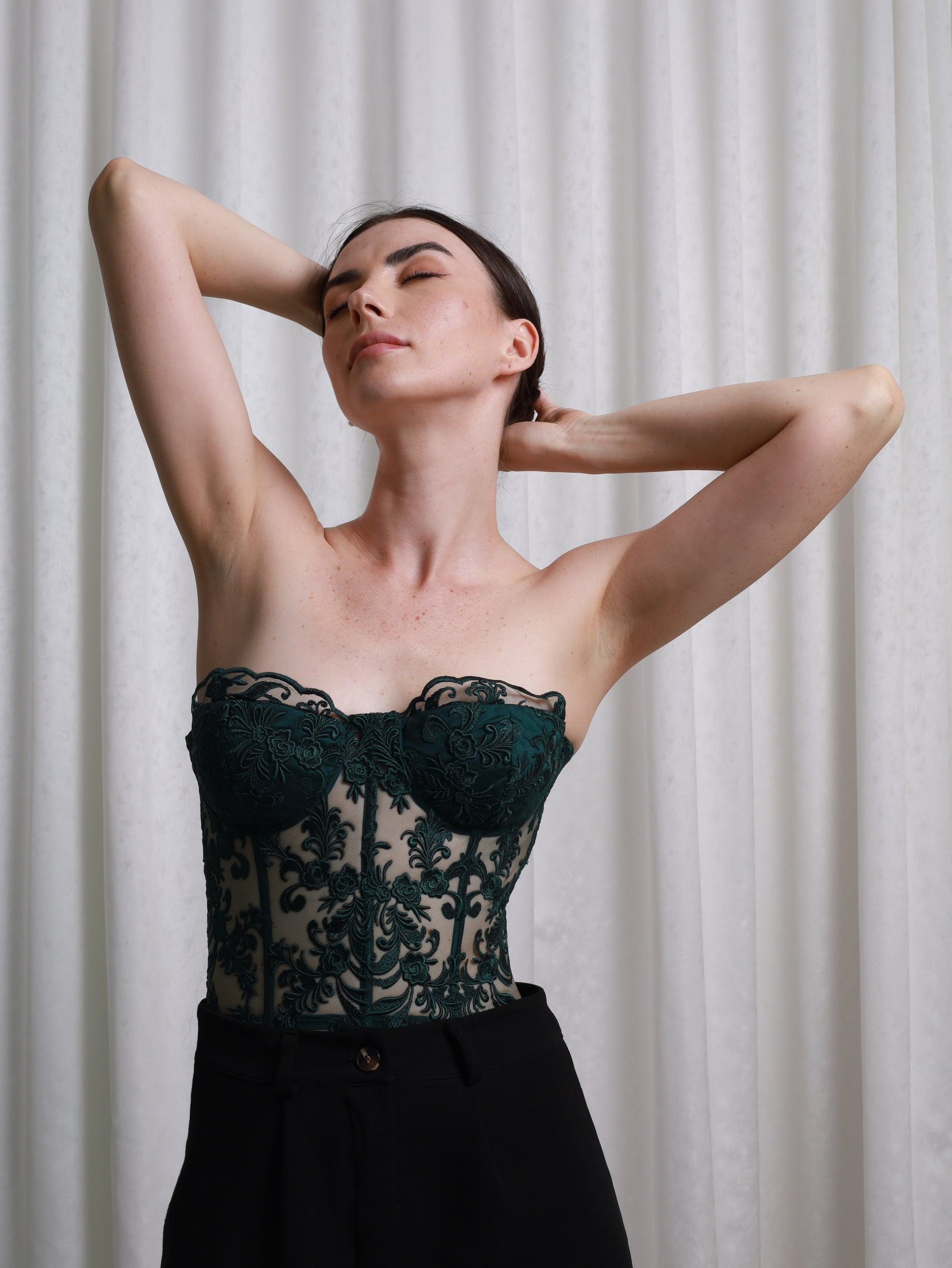 Laced up Corset - Green