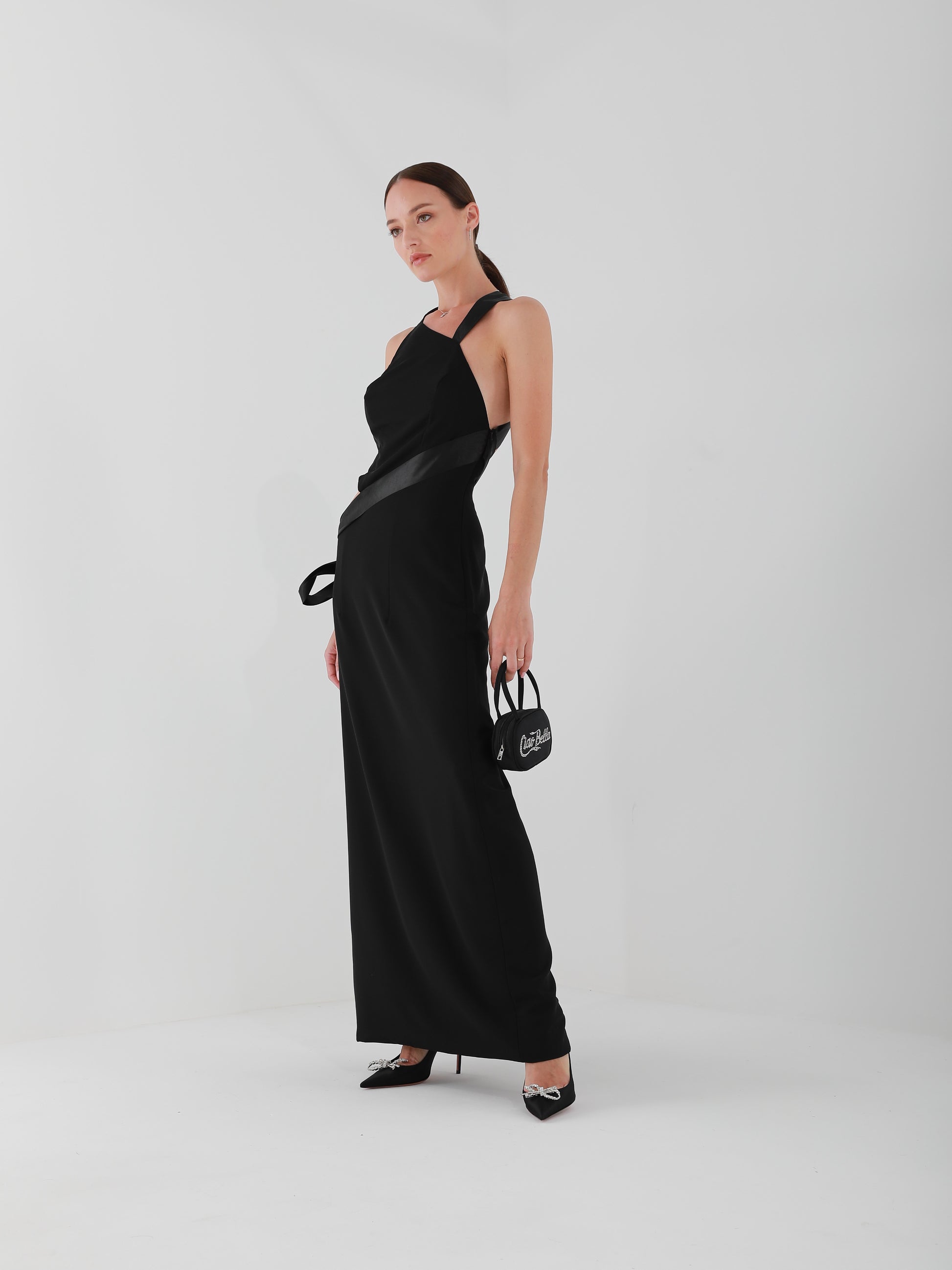 Maxi Black Dress - Backless