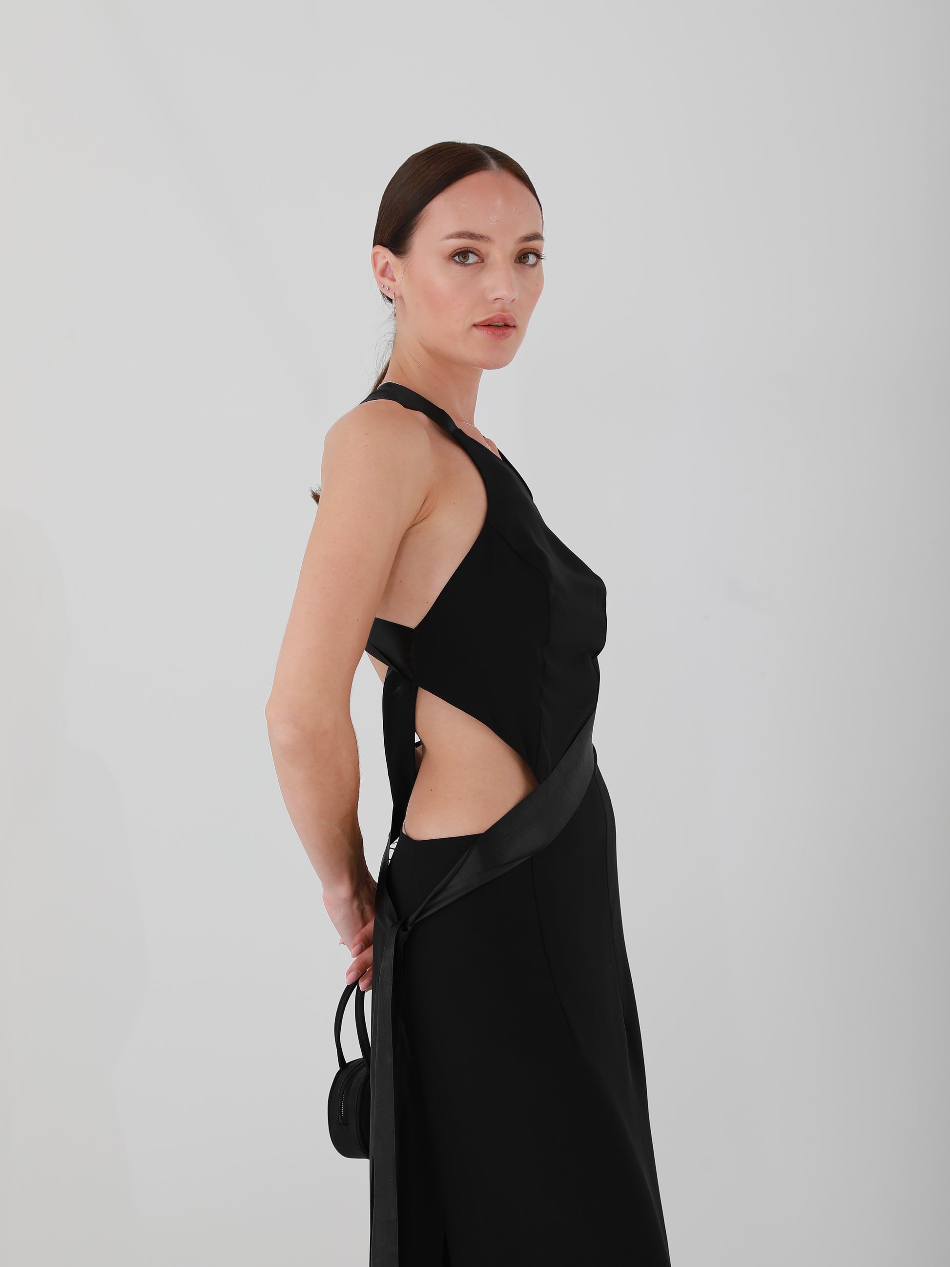 Maxi Black Dress - Backless