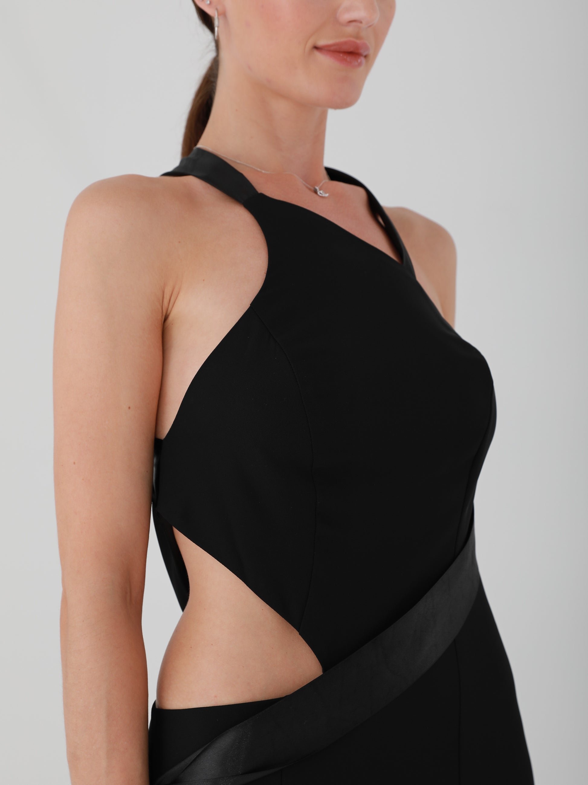 Maxi Black Dress - Backless