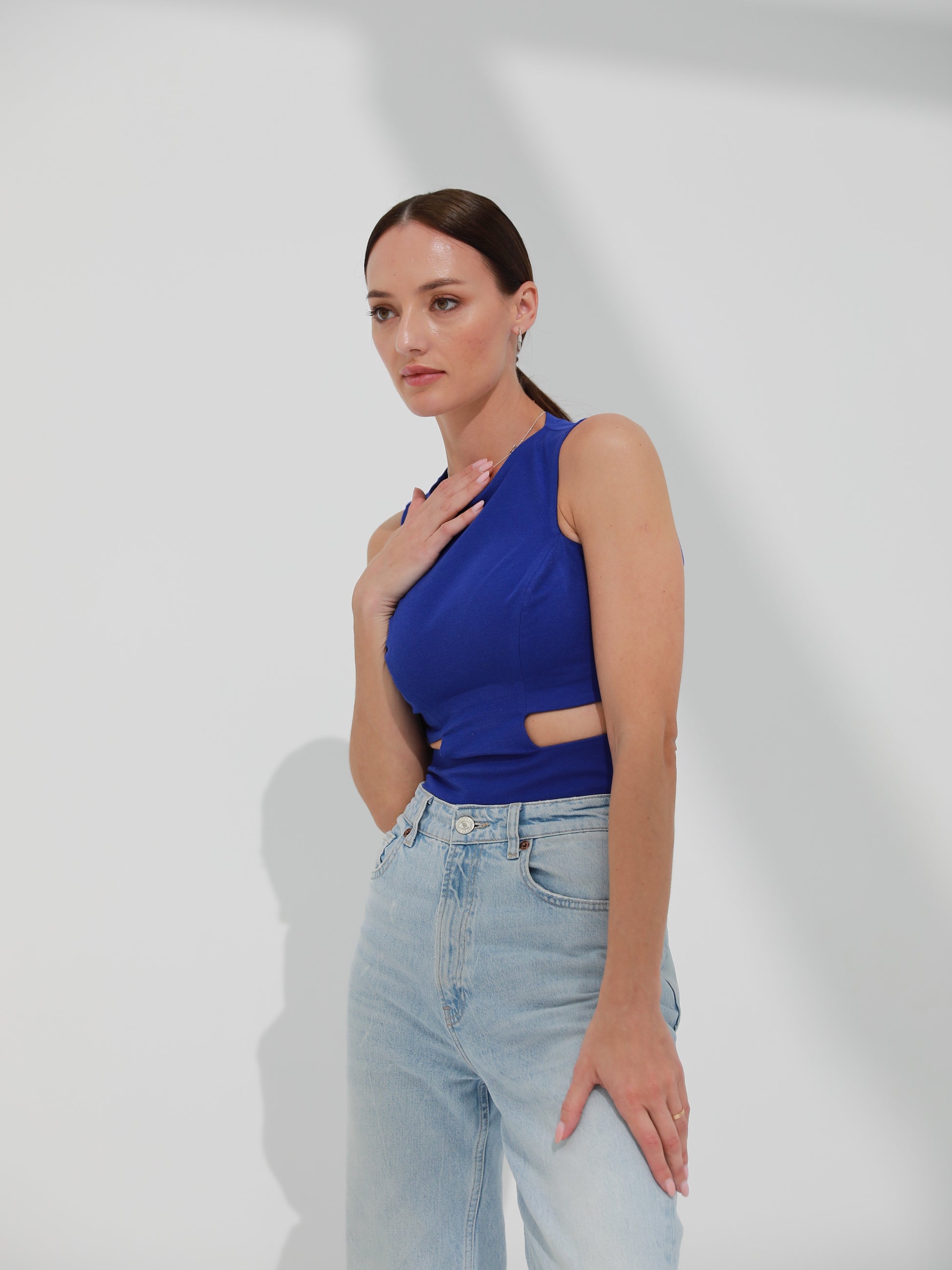 Blue Crop Top